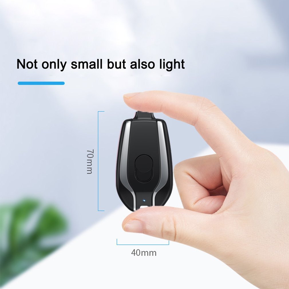 1500mAh Mini Power Emergency Pod Key chain Charger With Type-C - Ultra-Compact Mini Battery Pack