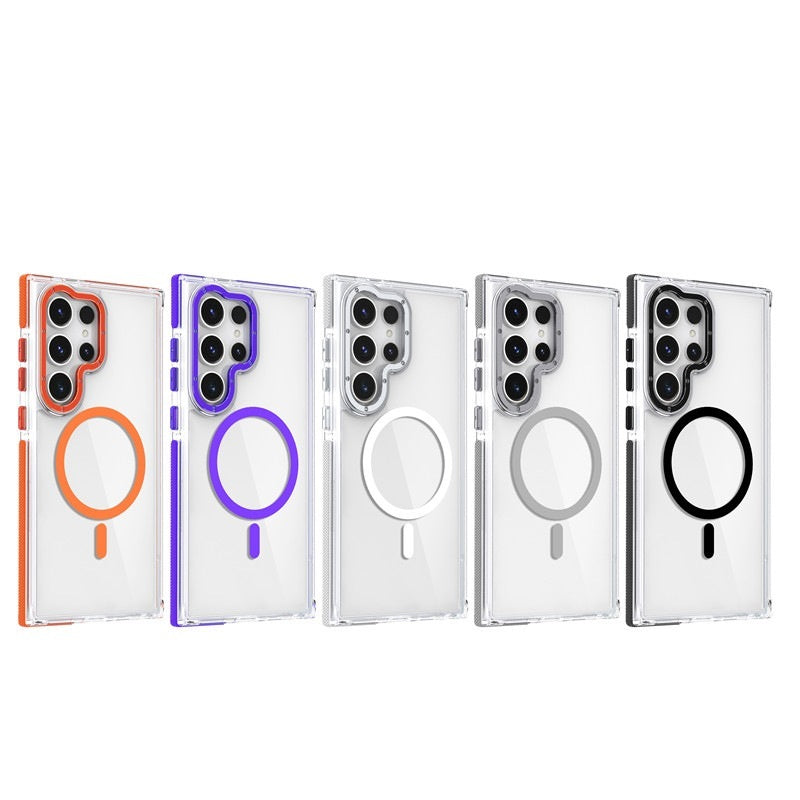 Drop-resistant All-inclusive Magnetic Suction Charger Transparent Acrylic Ultra Phone Case