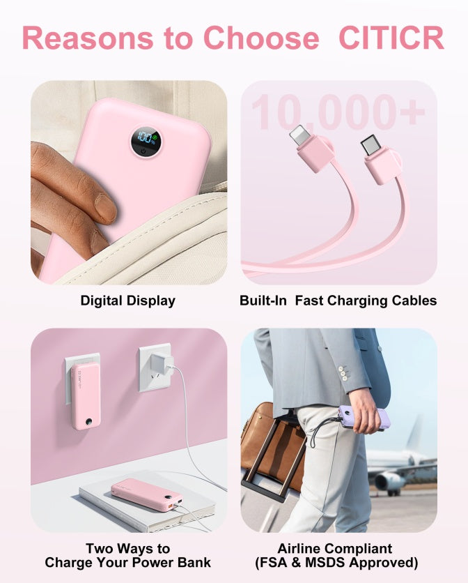 With AC Socket For Fast Charging, Power Bank With A Dual-wire Digital Display Power Bank