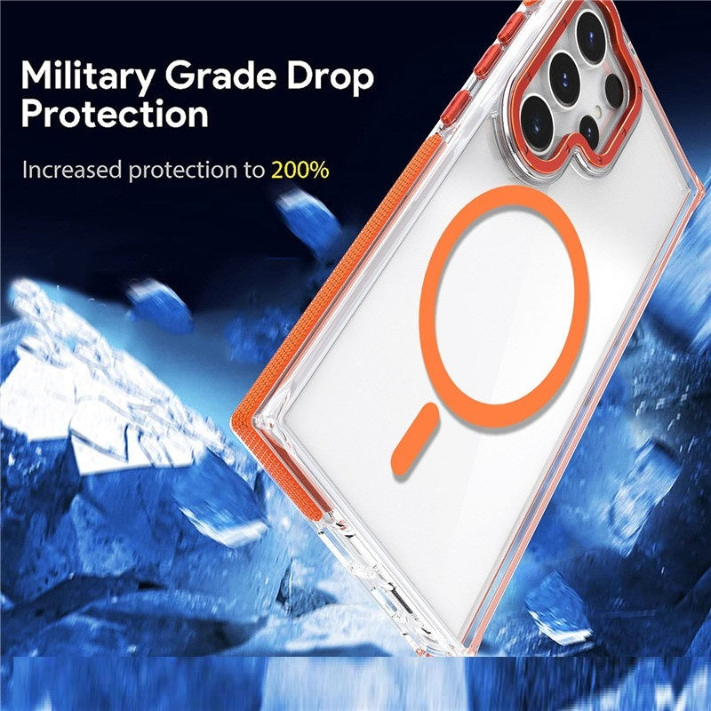 Drop-resistant All-inclusive Magnetic Suction Charger Transparent Acrylic Ultra Phone Case