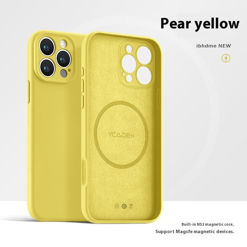 Phone Case With Real Liquid Silicone Magnetic Ultra-thin Drop-resistant All-inclusive