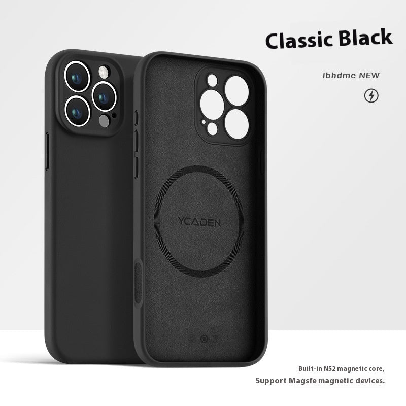 Phone Case With Real Liquid Silicone Magnetic Ultra-thin Drop-resistant All-inclusive