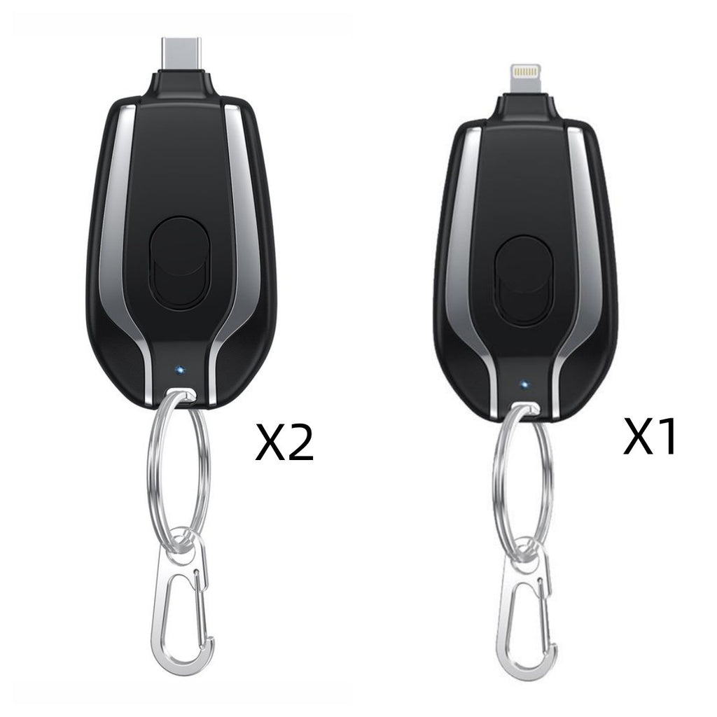 1500mAh Mini Power Emergency Pod Key chain Charger With Type-C - Ultra-Compact Mini Battery Pack