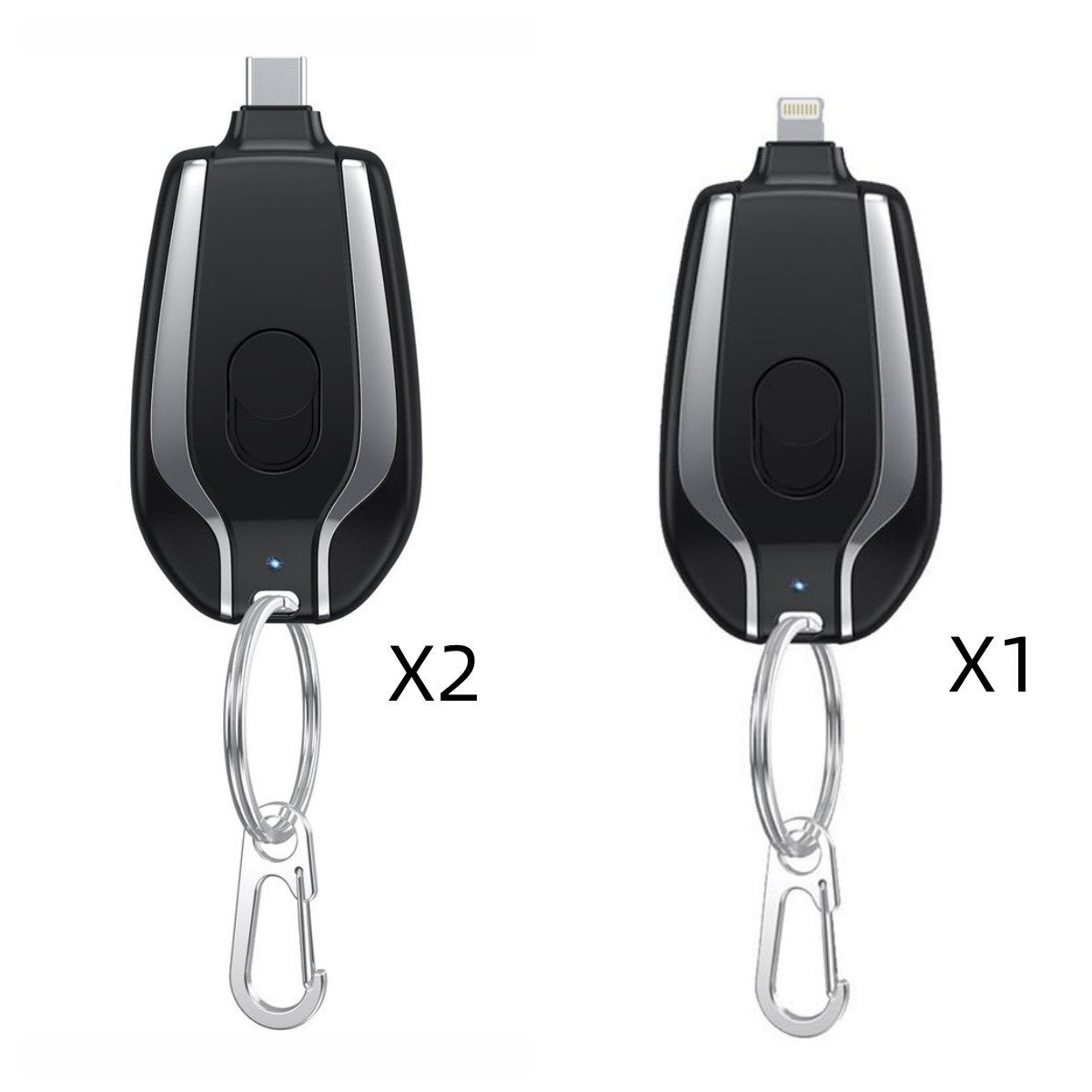 1500mAh Mini Power Emergency Pod Key chain Charger With Type-C - Ultra-Compact Mini Battery Pack