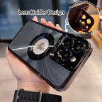 Luxury Plating CD Pattern Mag-safe Bracket Case With Lens Holder & Magnetic Suction