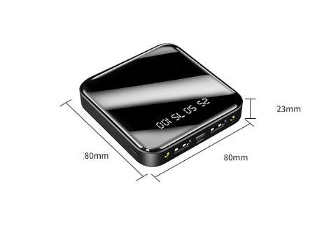 Mini Power Bank 20000 mAh With Portable Mirror & Digital Display