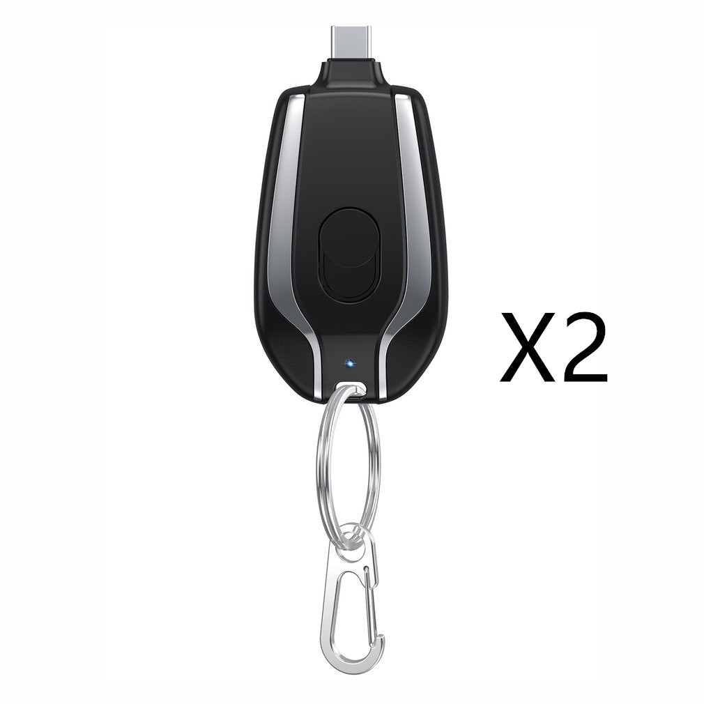 1500mAh Mini Power Emergency Pod Key chain Charger With Type-C - Ultra-Compact Mini Battery Pack