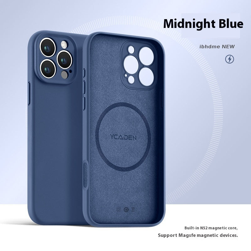 Phone Case With Real Liquid Silicone Magnetic Ultra-thin Drop-resistant All-inclusive