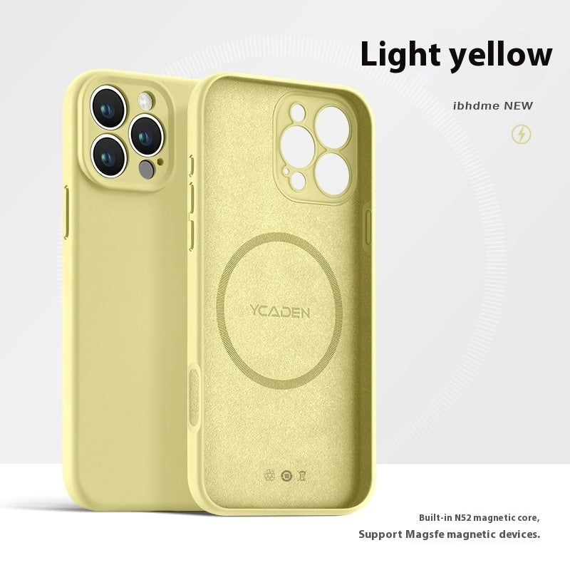 Phone Case With Real Liquid Silicone Magnetic Ultra-thin Drop-resistant All-inclusive