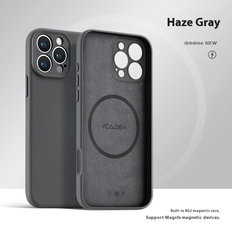 Phone Case With Real Liquid Silicone Magnetic Ultra-thin Drop-resistant All-inclusive