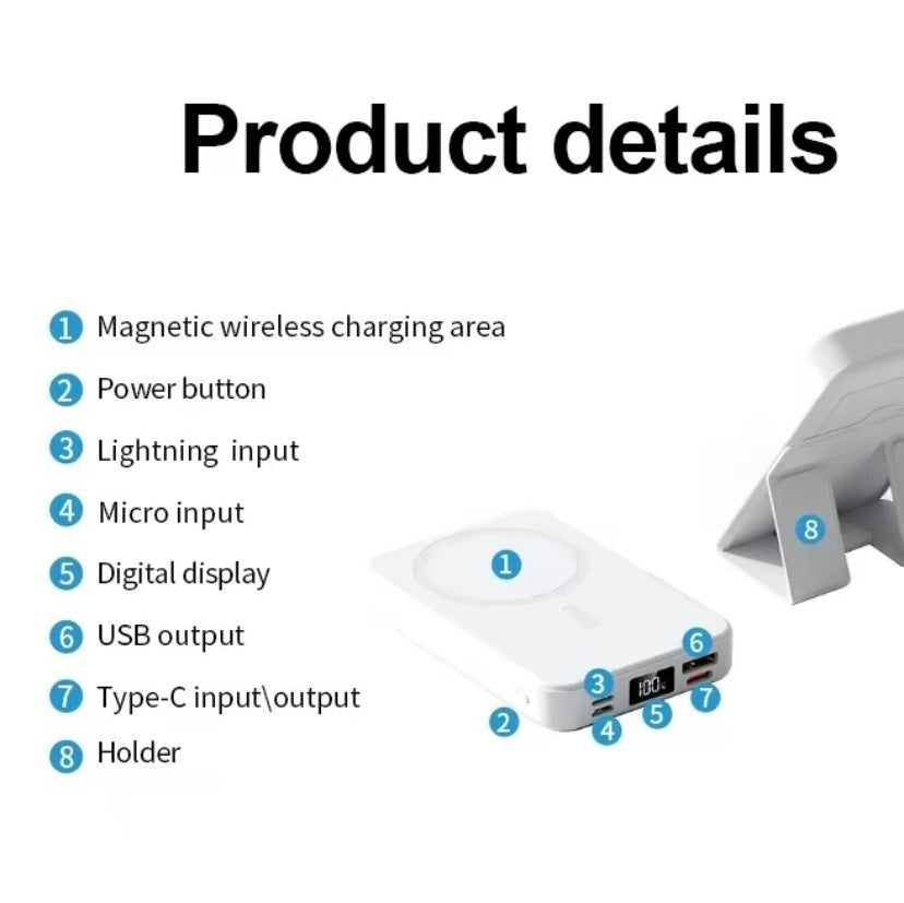 22.5W PD Fast Charging Lighting Mag-Safe Battery Pack For IPhone & Android