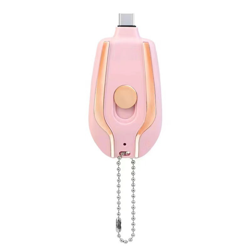 1500mAh Mini Power Emergency Pod Key chain Charger With Type-C - Ultra-Compact Mini Battery Pack