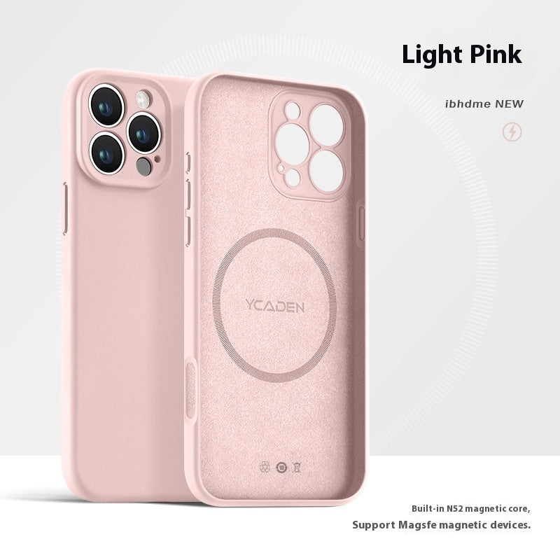 Phone Case With Real Liquid Silicone Magnetic Ultra-thin Drop-resistant All-inclusive