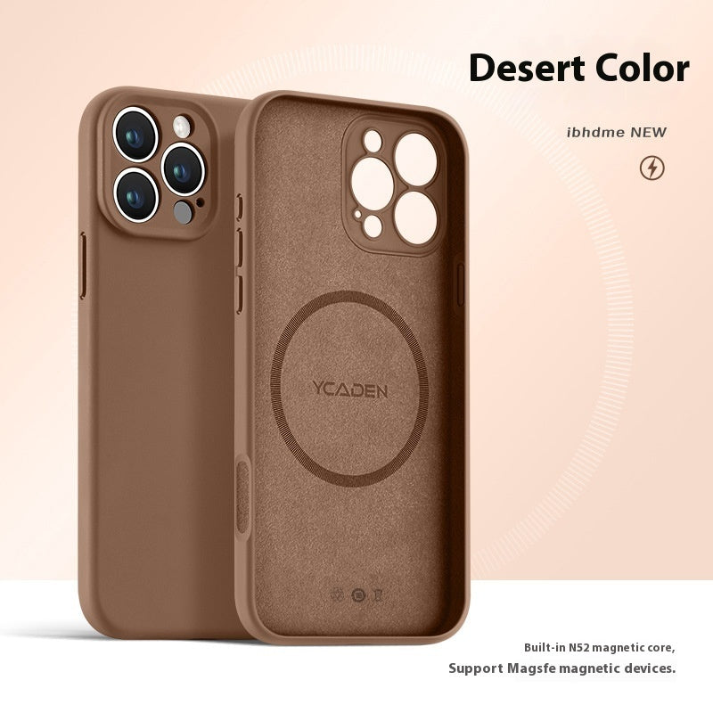 Phone Case With Real Liquid Silicone Magnetic Ultra-thin Drop-resistant All-inclusive