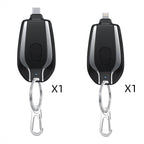 1500mAh Mini Power Emergency Pod Key chain Charger With Type-C - Ultra-Compact Mini Battery Pack