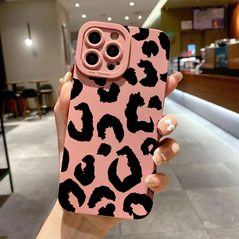 Leopard Design Camera Protective Phone Case for iPhone