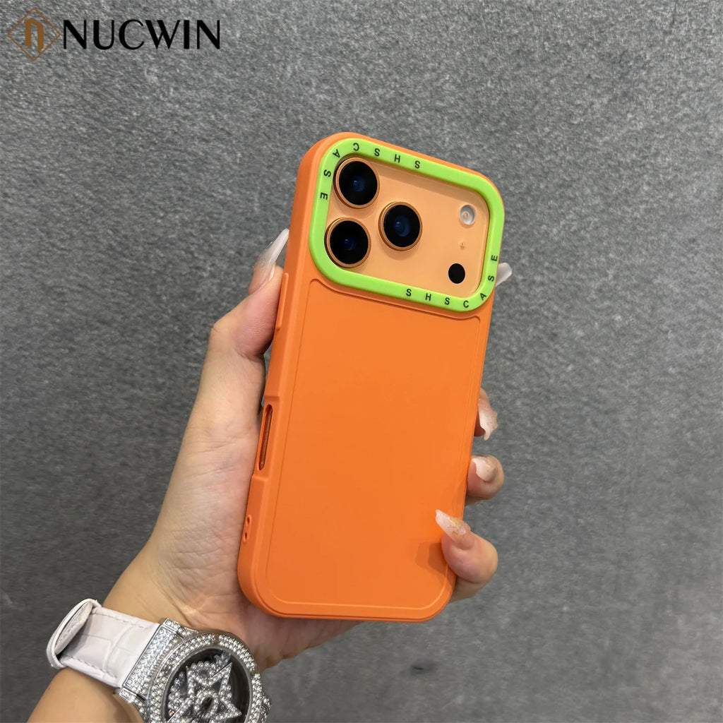Collision Colour Lens Protector Soft Phone Case For iPhones