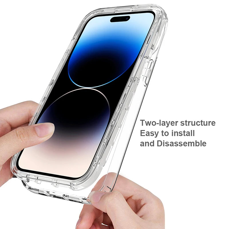 Full Protection Transparent Clear Phone Case for iPhone - Soft Shockproof Back Cover