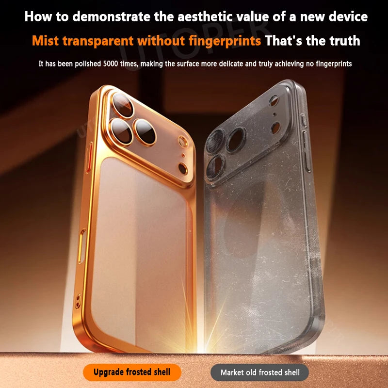 Simple Translucent with Lens Film Case for iPhone 17 Pro Max All-inclusive Anti-fall Damping Cover