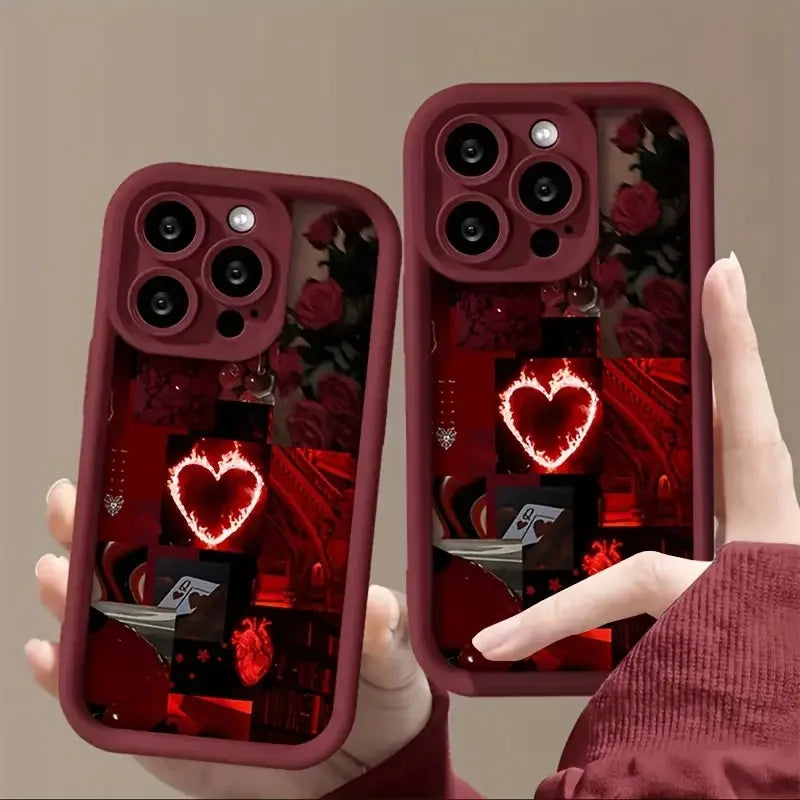 Case For iPhone 17 Cases iPhone 16 Pro Max Case Stylish Red Scenery Case For iPhone 16 12 14 11 13 Pro Max XS XR 7 8 Plus Cover
