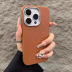 Luxury Matte Leather Phone Case For iPhone - Protection Shockproof Cover