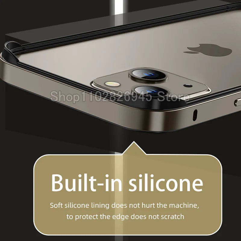 Hybrid Silicone Frame Aluminum Metal Phone Case For iPhone 17 16 15 14 13 12 Pro Max Better Heat Bumper