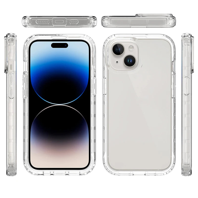 Full Protection Transparent Clear Phone Case for iPhone - Soft Shockproof Back Cover