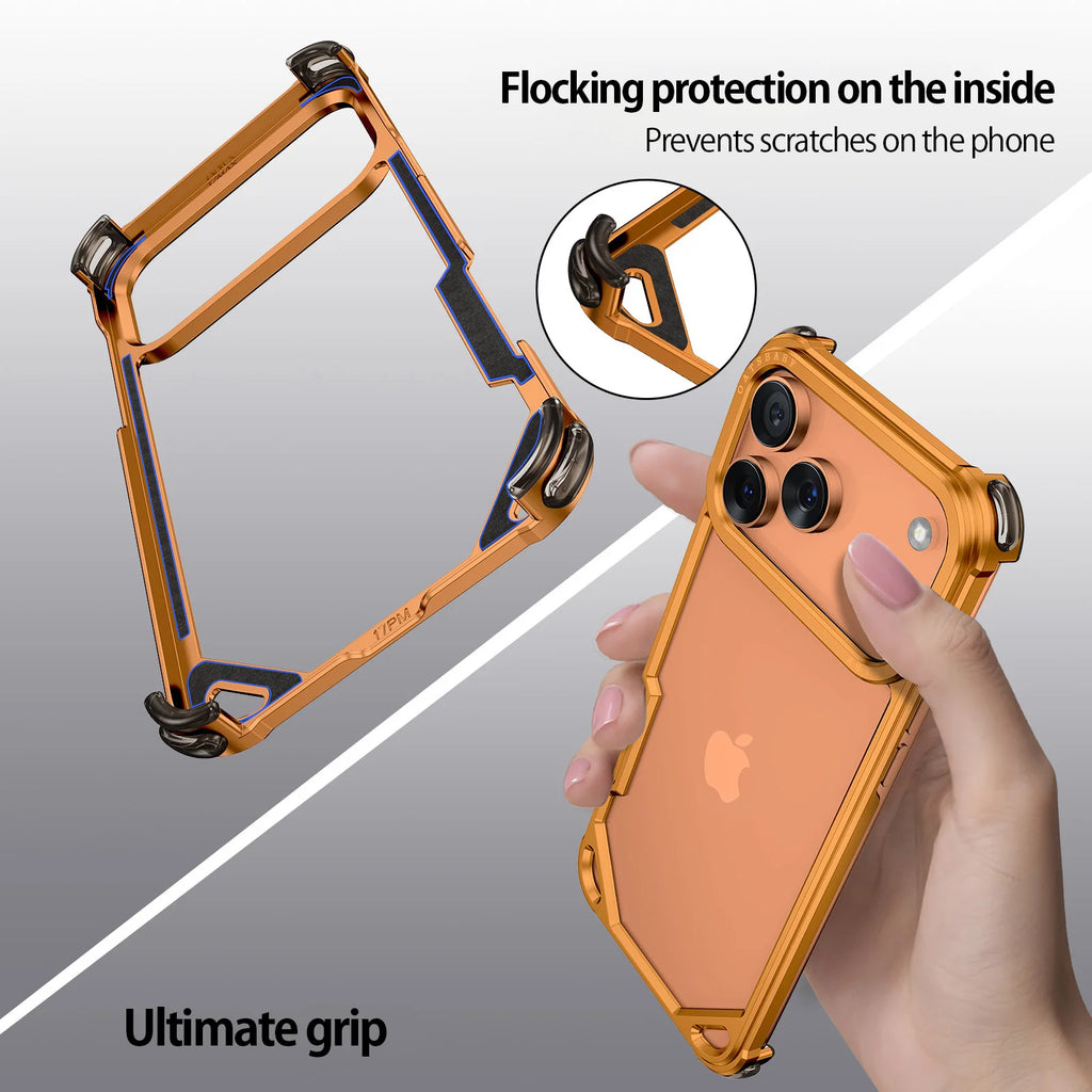 Oatsbasf Metal Phone Case for iPhone 17 Pro/Pro Max/17 Air Case Minimalist Support Wireless Charging Ultra-thin Protecitve Case