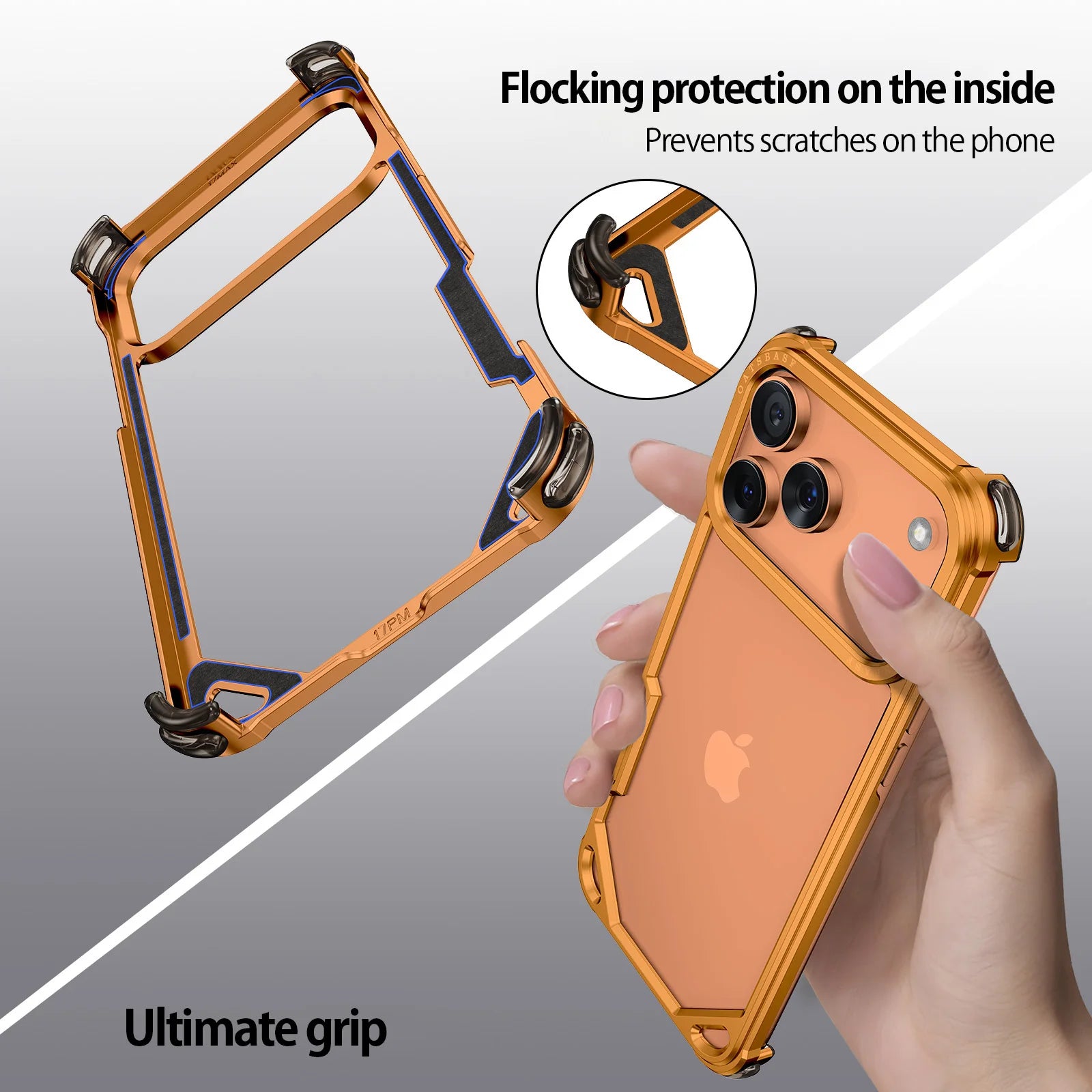 Oatsbasf Metal Phone Case for iPhone 17 Pro/Pro Max/17 Air Case Minimalist Support Wireless Charging Ultra-thin Protecitve Case