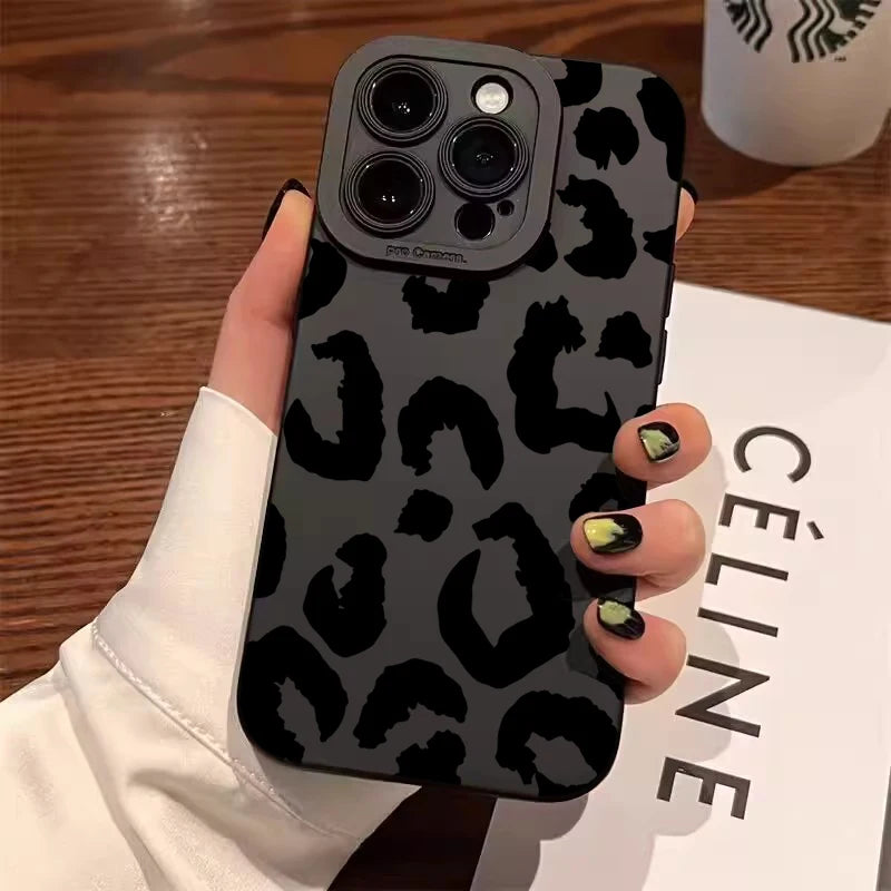 Leopard Design Camera Protective Phone Case for iPhone