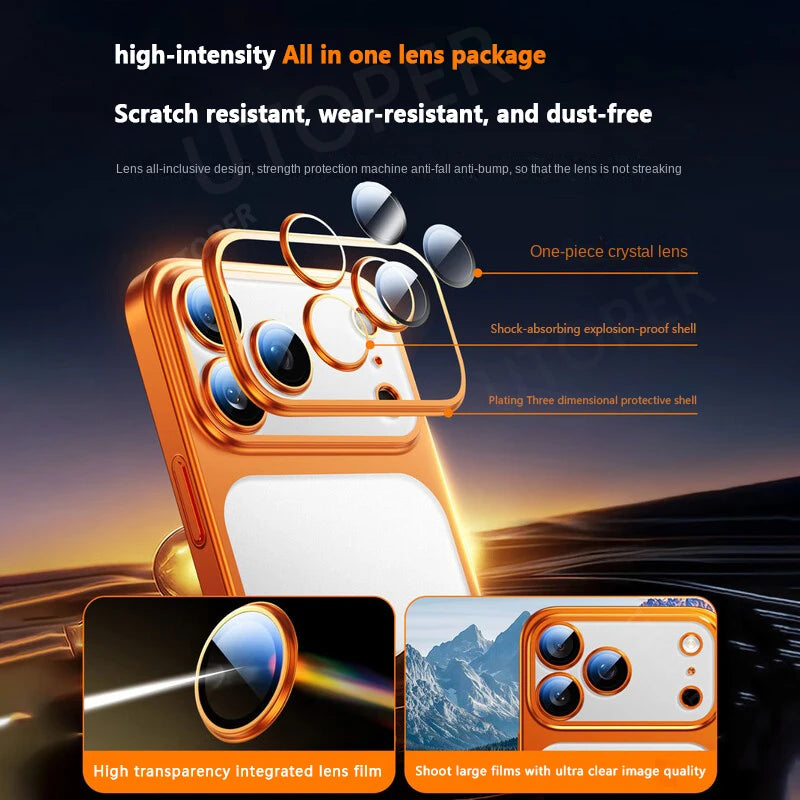 Simple Translucent with Lens Film Case for iPhone 17 Pro Max All-inclusive Anti-fall Damping Cover