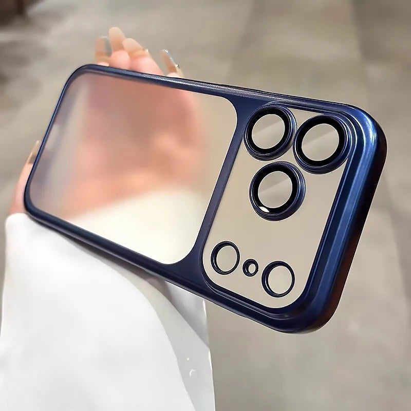 Simple Translucent with Lens Film Case for iPhone 17 Pro Max All-inclusive Anti-fall Damping Cover