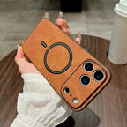 Magnetic Leather Case for iPhone - Cover Magnet for Mag-safe Anti-knock All-round Camera Protector Shell