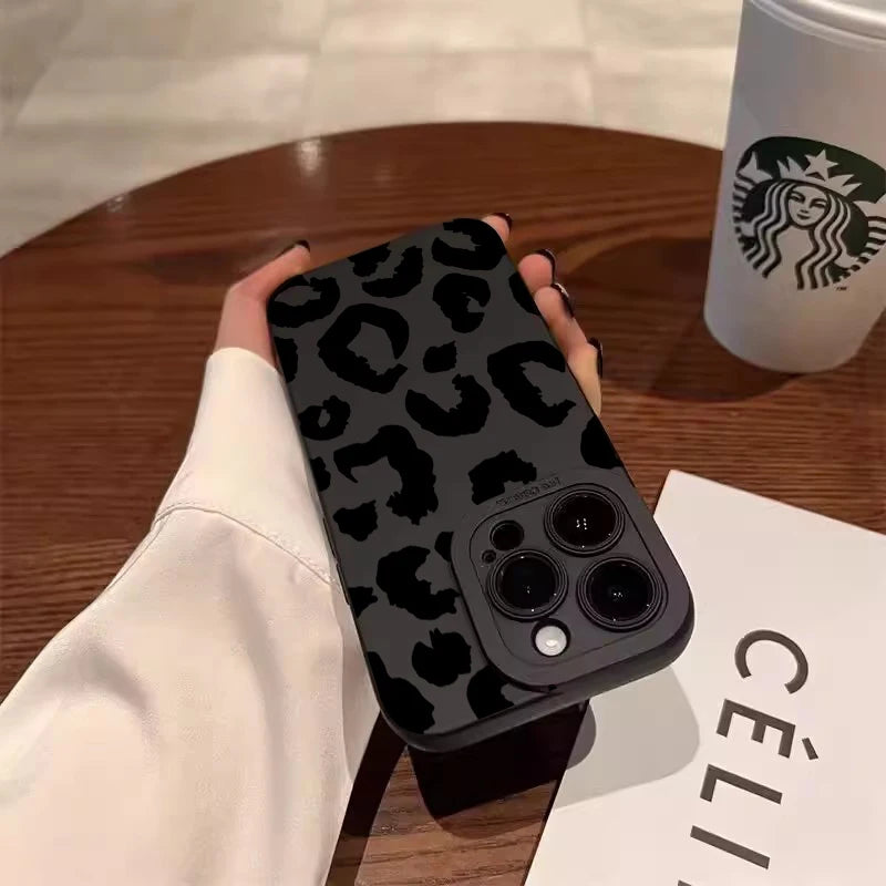 Leopard Design Camera Protective Phone Case for iPhone