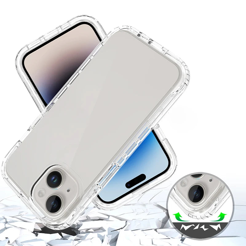 Full Protection Transparent Clear Phone Case for iPhone - Soft Shockproof Back Cover
