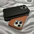 Luxury Matte Leather Phone Case For iPhone - Protection Shockproof Cover