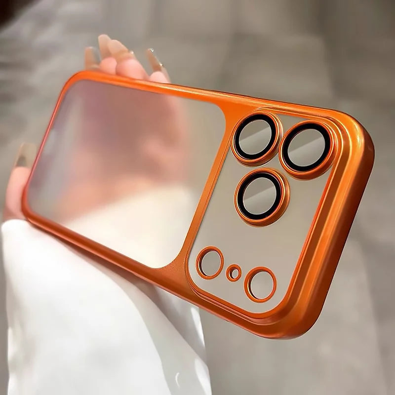 Simple Translucent with Lens Film Case for iPhone 17 Pro Max All-inclusive Anti-fall Damping Cover