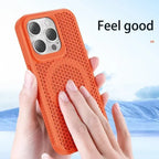 Cooling Heat Dissipation Phone Case For iPhone 17 16 15 14 13 12 11 Pro Max Plus Breathable Hard Back Magnetic Cover For Magsafe