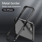 Hybrid Silicone Frame Aluminum Metal Phone Case For iPhone 17 16 15 14 13 12 Pro Max Better Heat Bumper