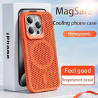 Cooling Heat Dissipation Phone Case For iPhone 17 16 15 14 13 12 11 Pro Max Plus Breathable Hard Back Magnetic Cover For Magsafe