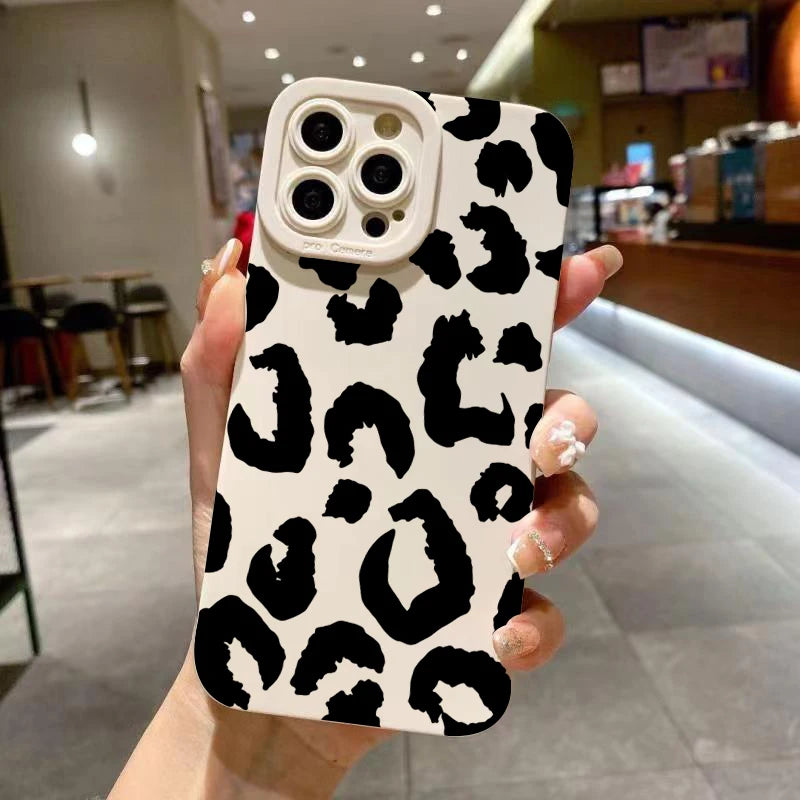 Leopard Design Camera Protective Phone Case for iPhone
