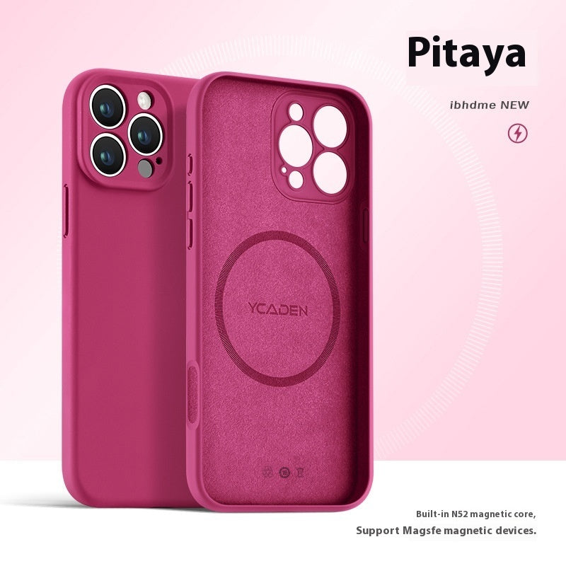 Phone Case With Real Liquid Silicone Magnetic Ultra-thin Drop-resistant All-inclusive