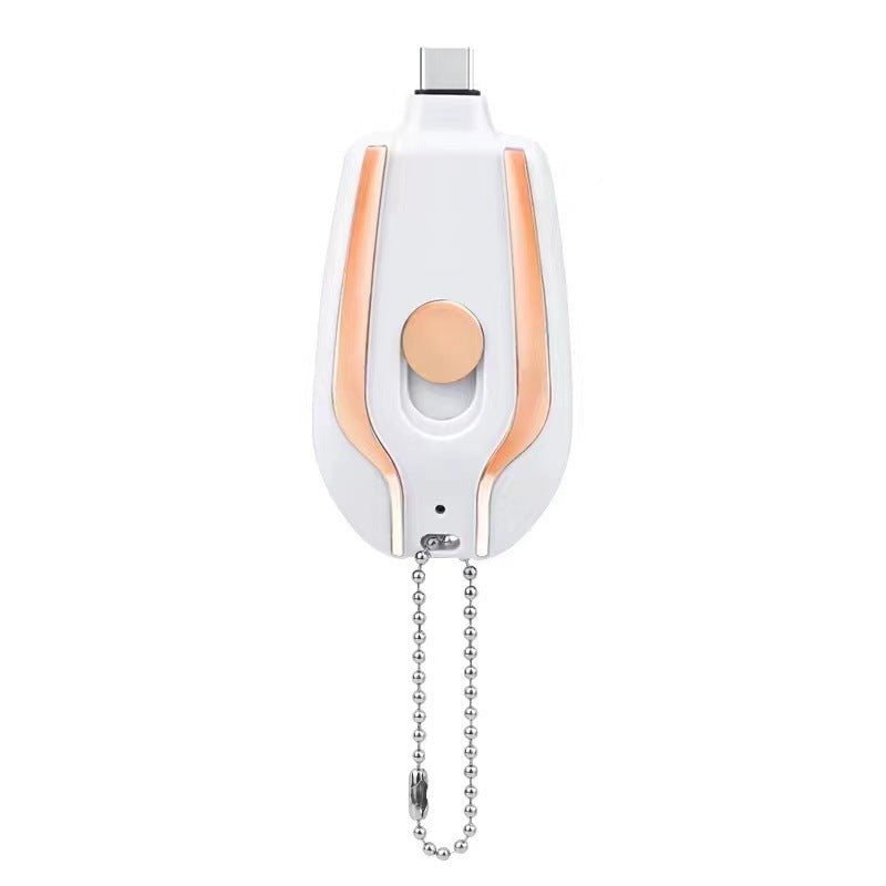 1500mAh Mini Power Emergency Pod Key chain Charger With Type-C - Ultra-Compact Mini Battery Pack