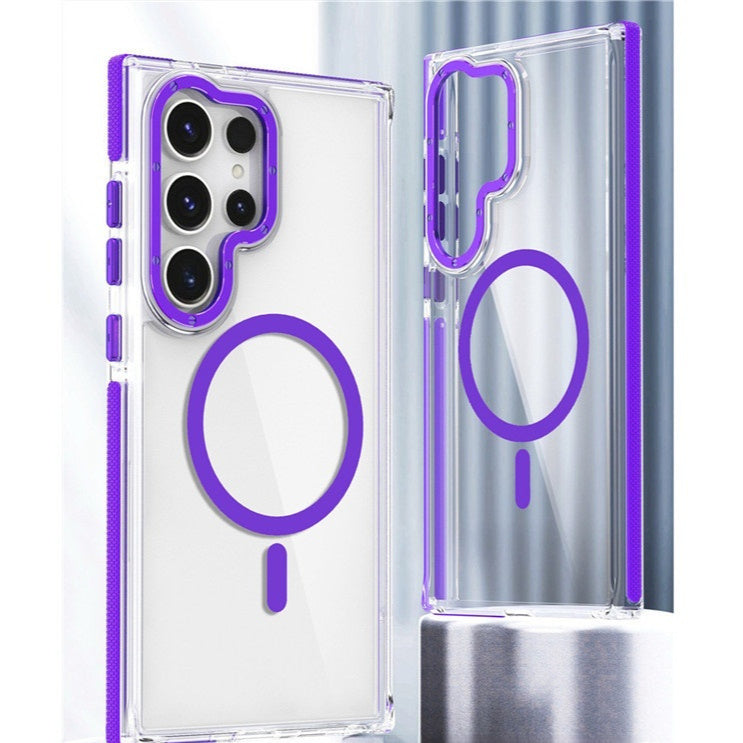 Drop-resistant All-inclusive Magnetic Suction Charger Transparent Acrylic Ultra Phone Case