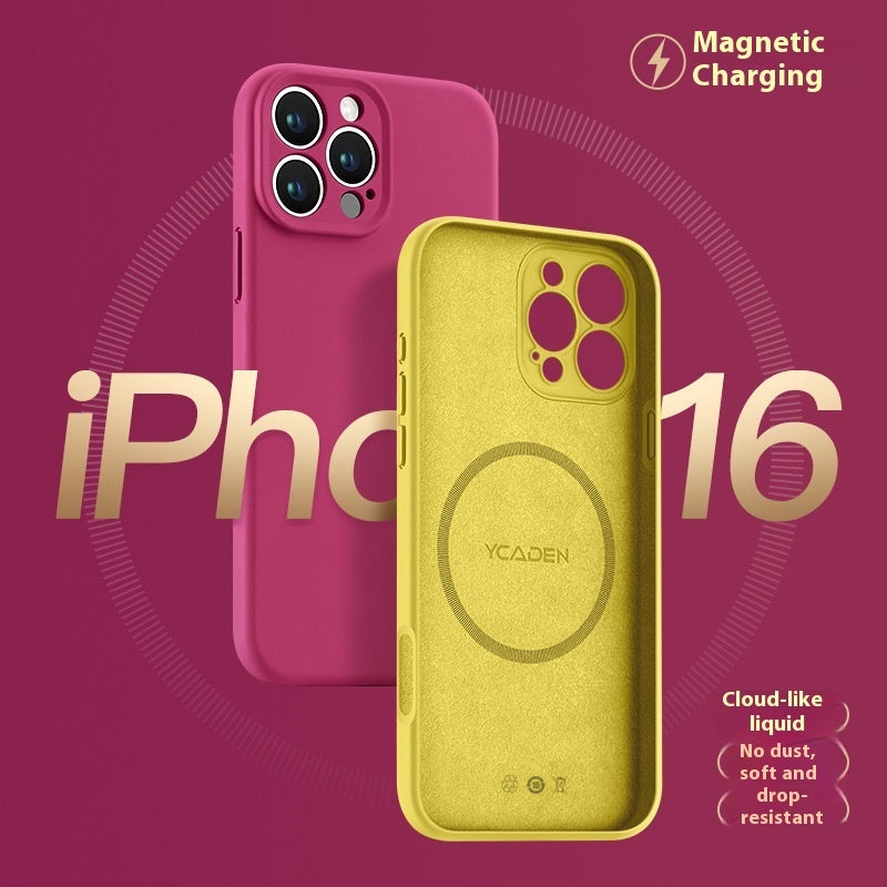 Phone Case With Real Liquid Silicone Magnetic Ultra-thin Drop-resistant All-inclusive