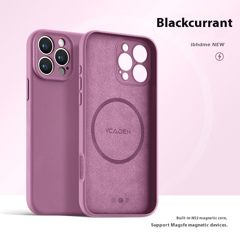 Phone Case With Real Liquid Silicone Magnetic Ultra-thin Drop-resistant All-inclusive