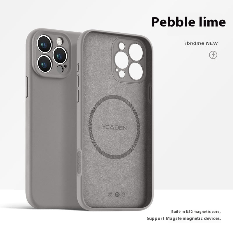 Phone Case With Real Liquid Silicone Magnetic Ultra-thin Drop-resistant All-inclusive