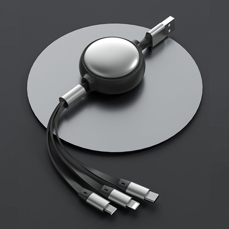 3 In 1 USB Cable Micro USB Type C Cable 3 In 1 2.4A Retractable USB C Charging Cable
