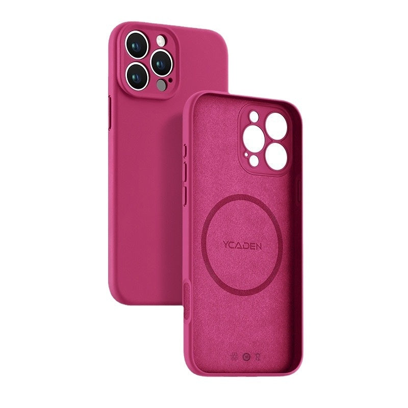 Phone Case With Real Liquid Silicone Magnetic Ultra-thin Drop-resistant All-inclusive